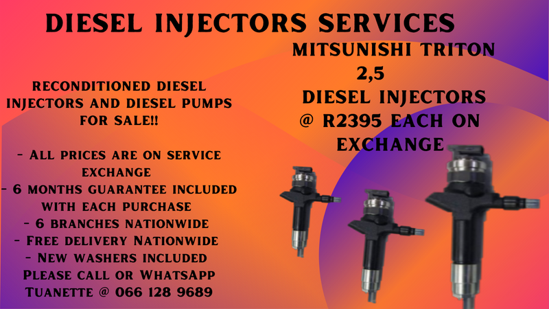 MITSUBISHI TRITON 2,5 DIESEL INJECTORS FOR SALE ON EXCHANGE OR TO RECON YOUR OWN