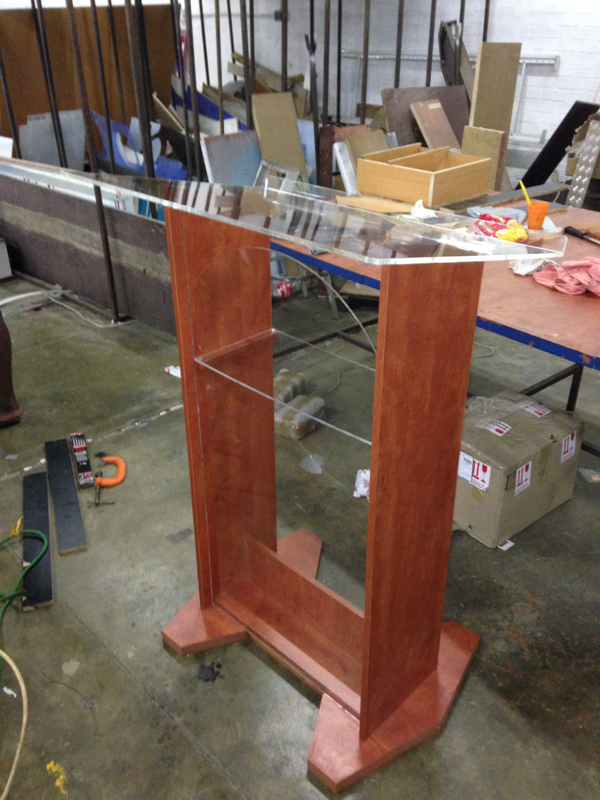 CUSTOM DESIGNED WOODEN H-SHAPE PULPITS AND PODIUMS
