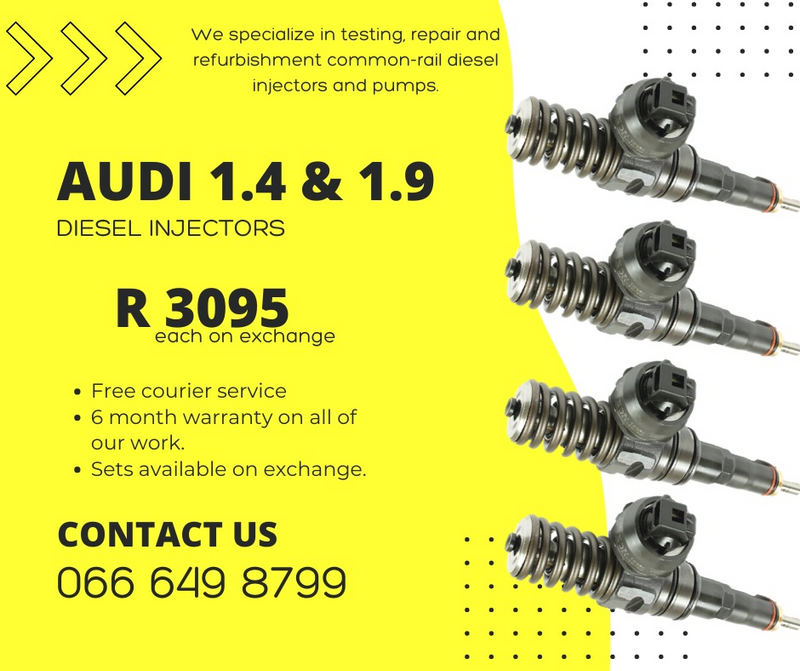 AUDI 1.4 AND 1.9 DIESEL INJECTORS FOR SALE ON EXCHANGE OR TO RECON