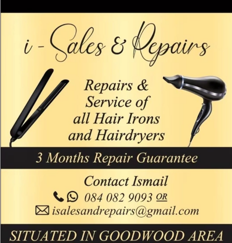 Repairs and Service of all Hair Irons and Hairdryers