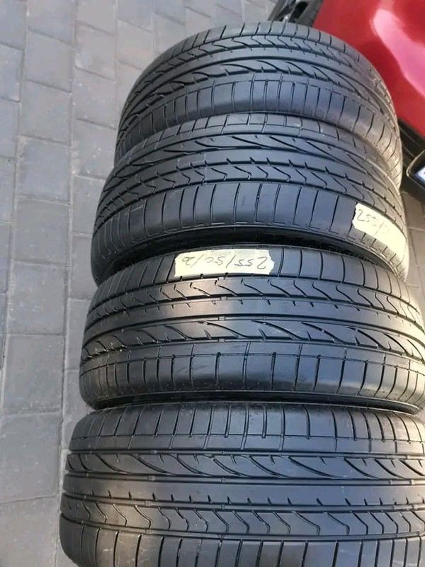A clean set of 255 50 20 Bridgestone HP sport tyres with 90% treads available for sale