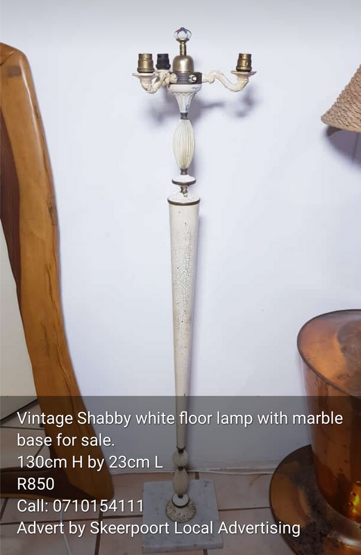 6x selection of Vintage shabby white cast iron base floor lamp for sale
