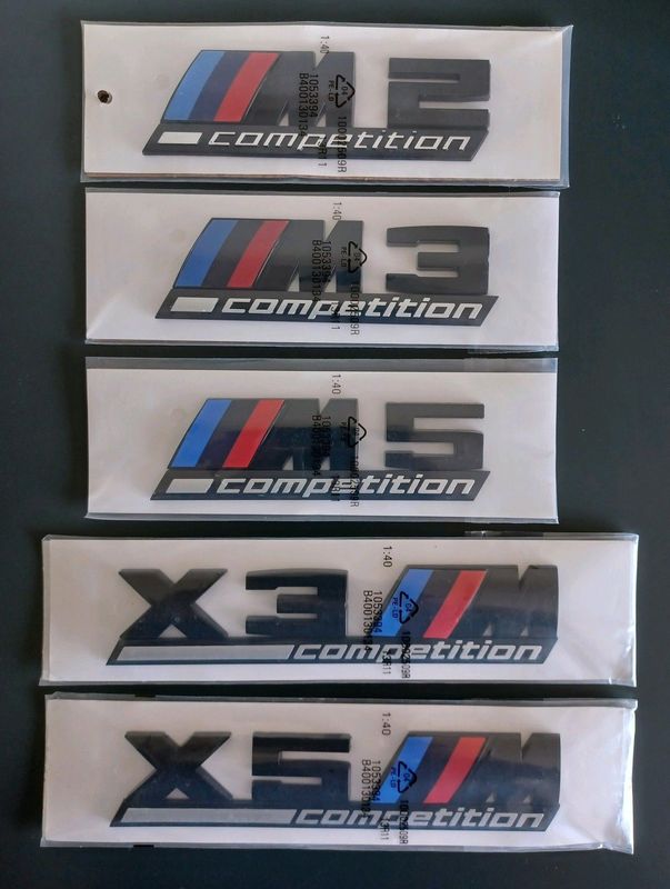 BMW Competition Bar badges emblems stickers