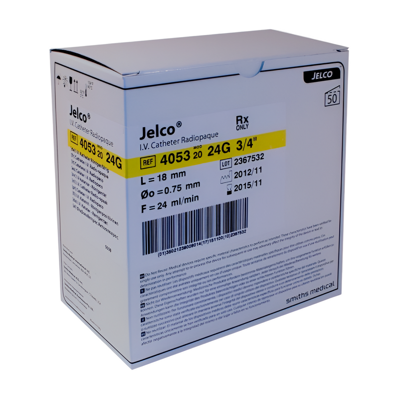 Jelco IV Catheter 24G - Radiopaque - 50s