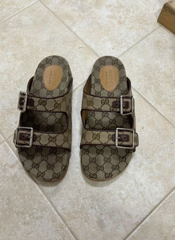 Gucci GG canvas  straps sandals