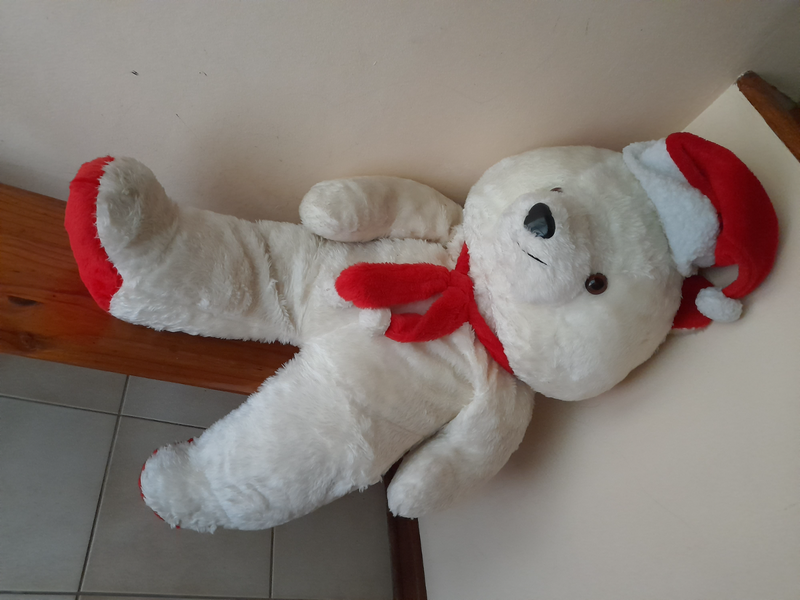 PRICE REDUCED  Teddy bear large red and white
