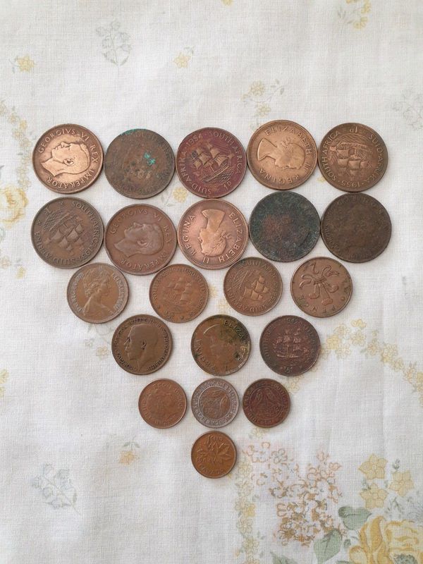 Coins Over 330 Old Vintage South African Coins