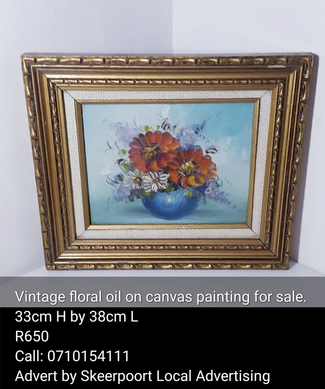 Vintage floral oil painting for sale