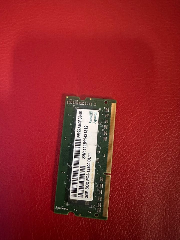 Apacer 2GB Sodimm DDR3 PC3-12800 CL11