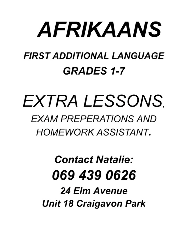 Afrikaans 1st additional language tutor