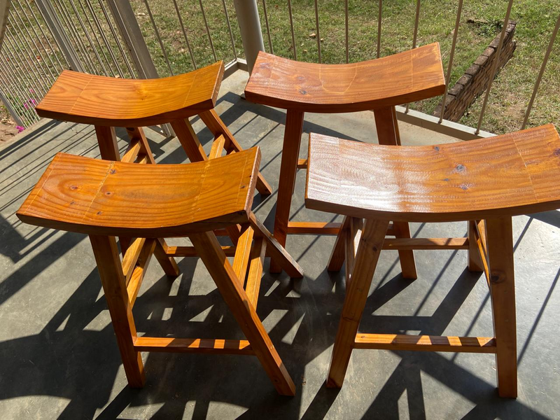 Custom-made Wood Bar Counter and 4 Stools/Chairs FOR SALE