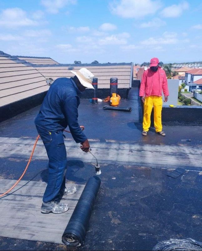Waterproofing torch on roof roof repair