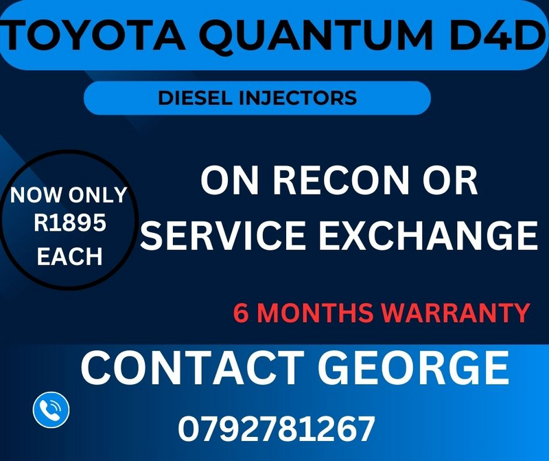 TOYOTA QUANTUM D4D DIESEL INJECTORS