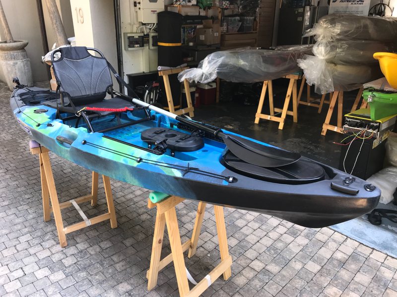 Pioneer Kayak River Hunter incl. raised seat, paddle, leash, rod holder and rudder, Ocean Camo NEW!
