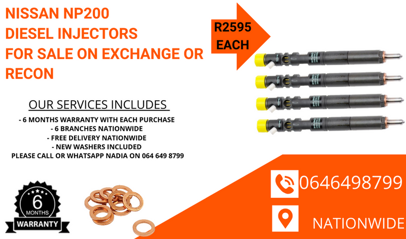 NISSAN NP200 DIESEL INJECTORS FRO SALE ON EXCHANGE OR TO RECON.