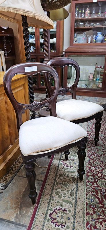 2 x Victorian Style Mahogany Bustle-back Chairs EACH
