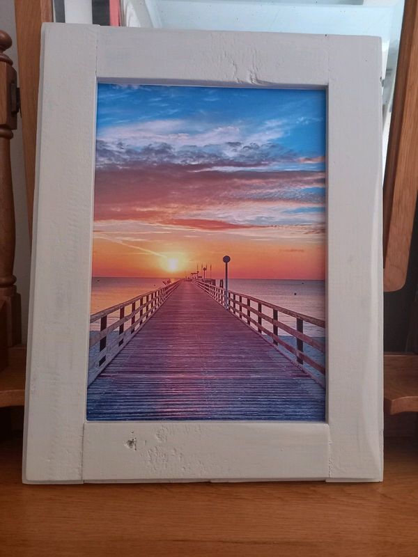 Wooden framed printed picture