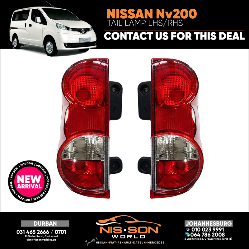 NISSAN NV200 TAIL LAMP LHS/RHS