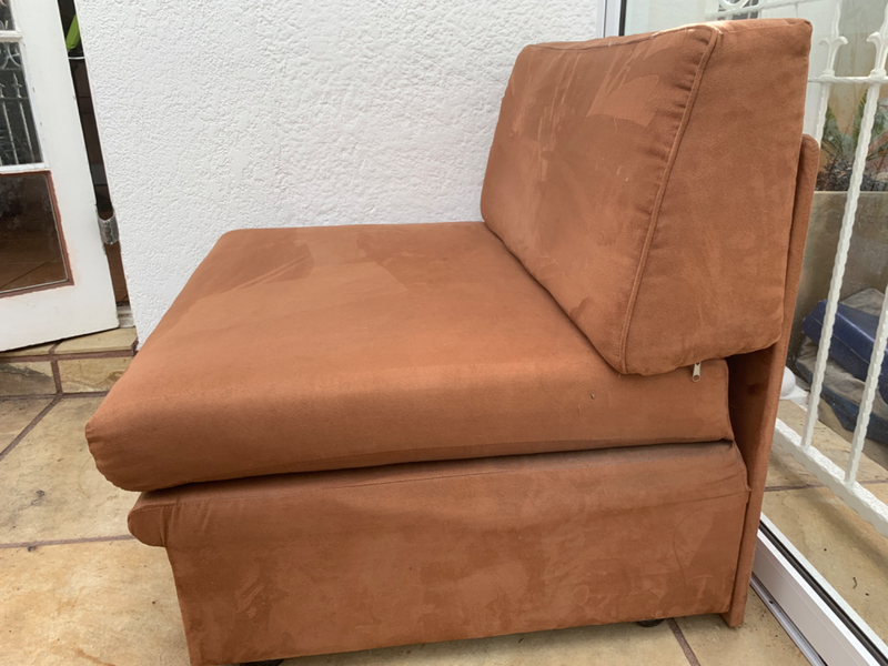 Sleeping Couch Chair brown suede style/ single bed /foldabl