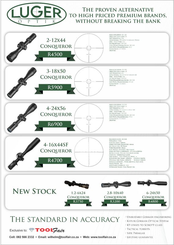 Luger Optic Conqueror range of rifle scopes