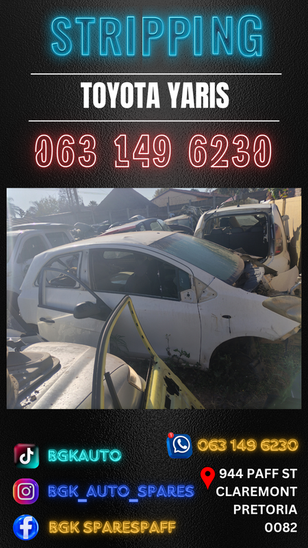 Toyota Yaris stripping for spares Call or WhatsApp me 063 149 6230