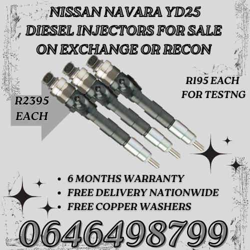 Nissan Navara YD25 diesel injectors for sale on exchange 6 months warranty