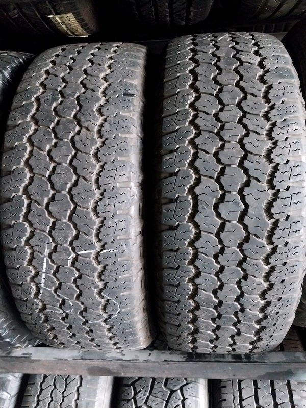 Two 265 70 16 Goodyear wrangler with good treads available for sale