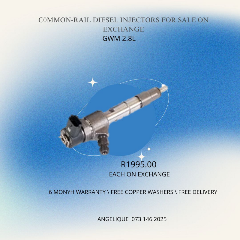 GWM 2.8L COMMON-RAIL DIESEL INJECTORS FOR SALE ON EXCHANGE