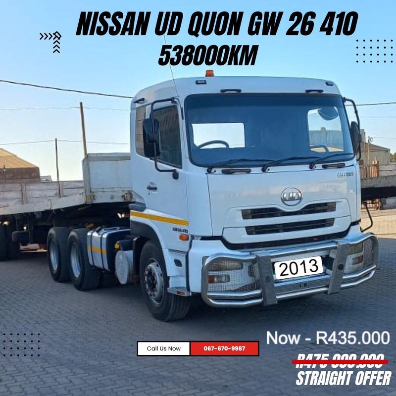 Massive sale - 2013 - Nissan UD Quon GW 26 410 Double Axle Truck for sale - price dropped