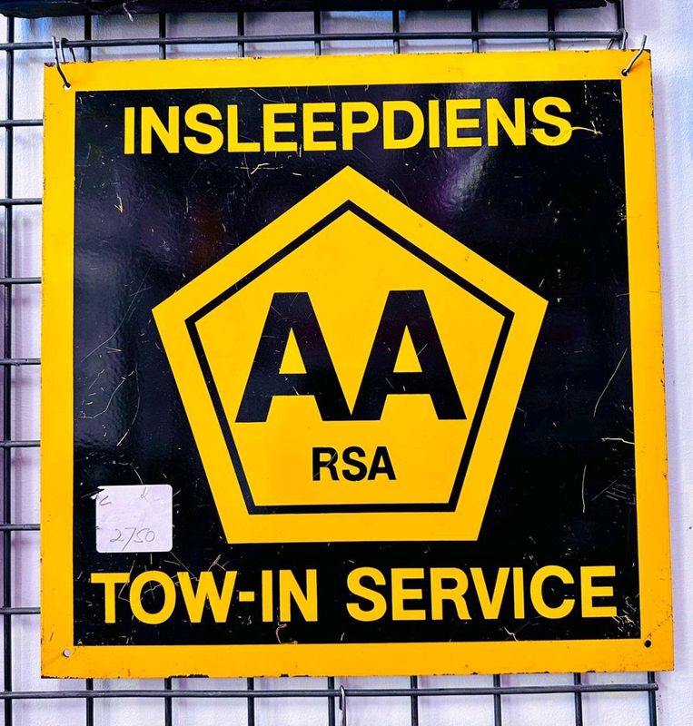 AA Tow-in Service Tin Litho Sign