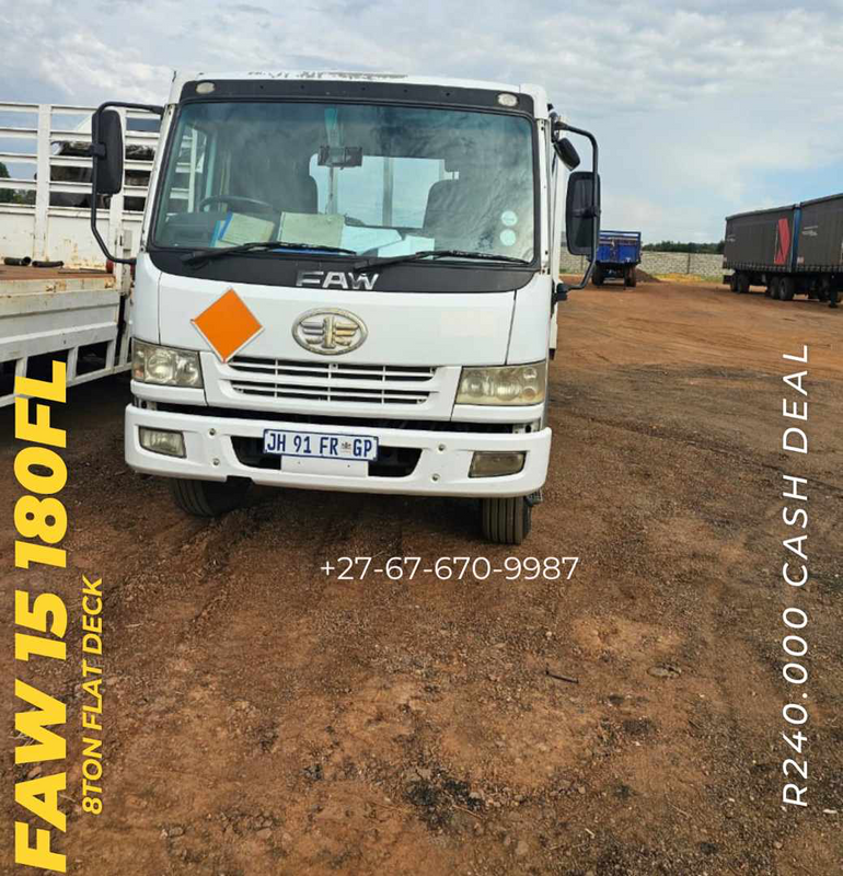 2014 - FAW 15 180FL 8ton Flat Bed Truck for sale - R240.000 Cash deal