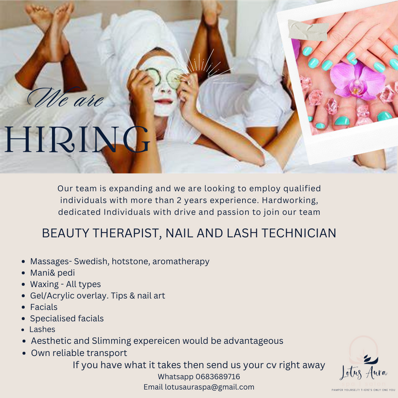 Beauty therapist vacancy