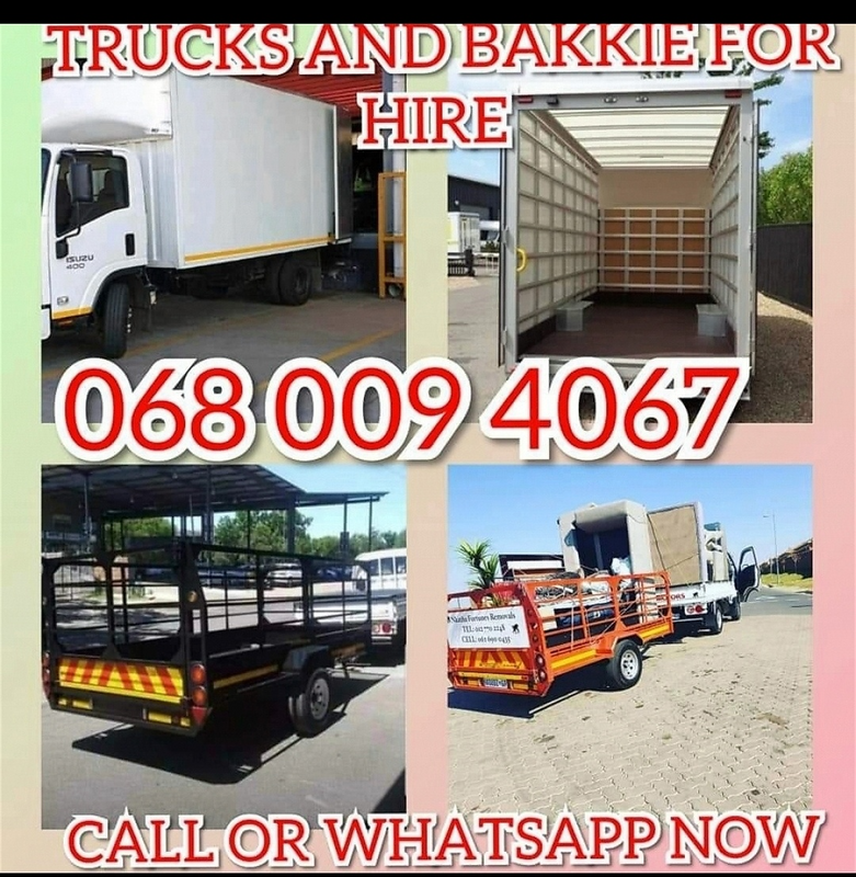 Trucks and bakkie for hire