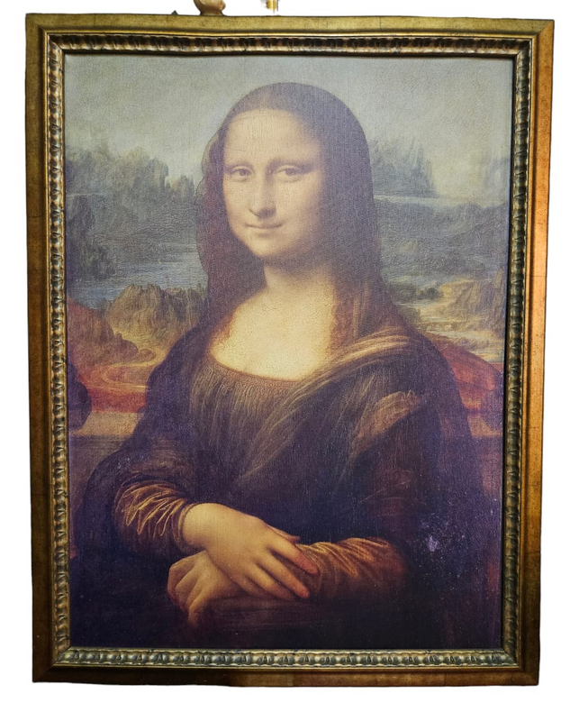 Framed Mona Lisa on canvas 66x50cm