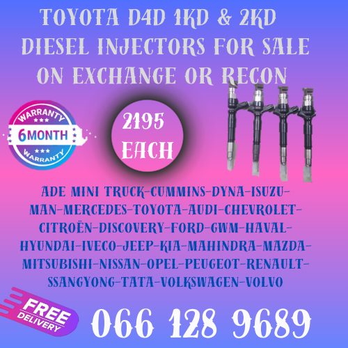 TOYOTA D4D 1KD &amp; 2KD DIESEL INJECTORS FOR SALE ON EXCHANGE WITH FREE COPPER WASHERS