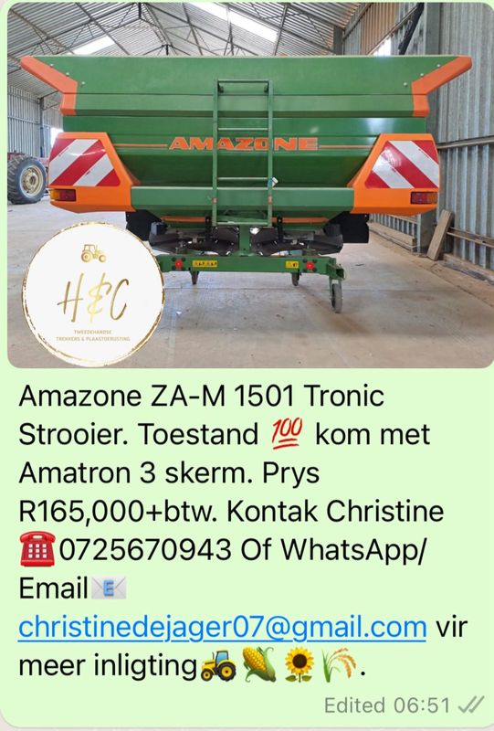 Amazone ZA-M 1501 Tronic Strooier.