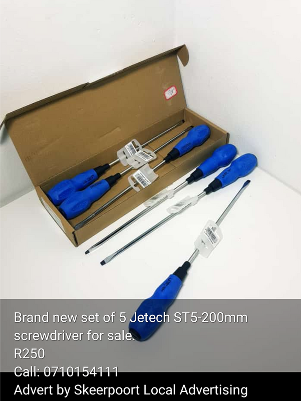 Brand new set of 5 Jetech ST5-200mm screwdriver for sale