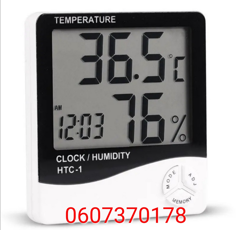 Digital LCD Temperature Thermometer Clock (Brand New)