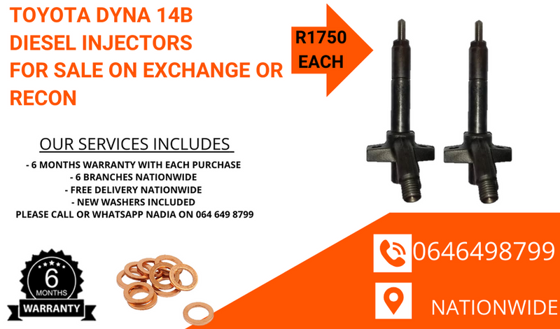 Toyota Dyna 14B diesel injectors for sale on exchange - 6 months warranty