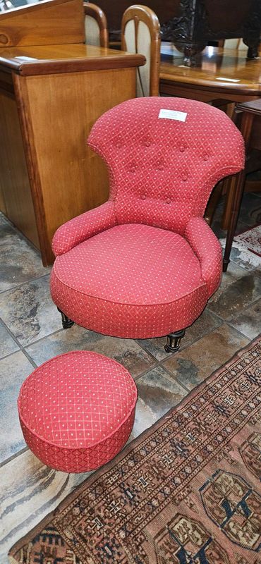 Victorian Nursing Chair and Footstool