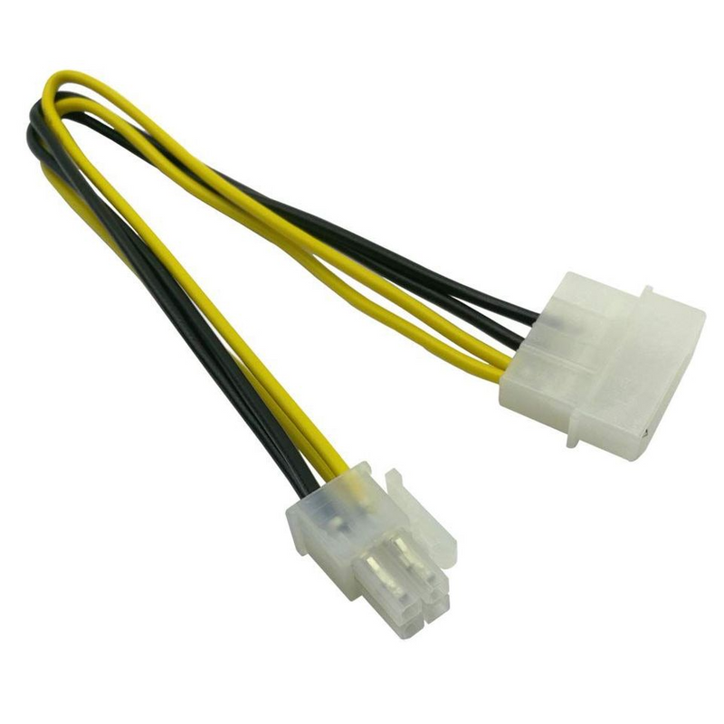 LP4 Molex Male to ATX 4 pin Male Auxiliary Power Adapter (5 Available)
