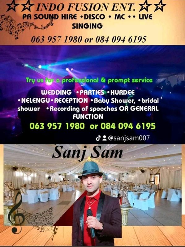 Sound hire Mc Live Singing Disco 084 094 6195 Wedding Parties Hurdee Nelengu Reception mehndiSanjSam