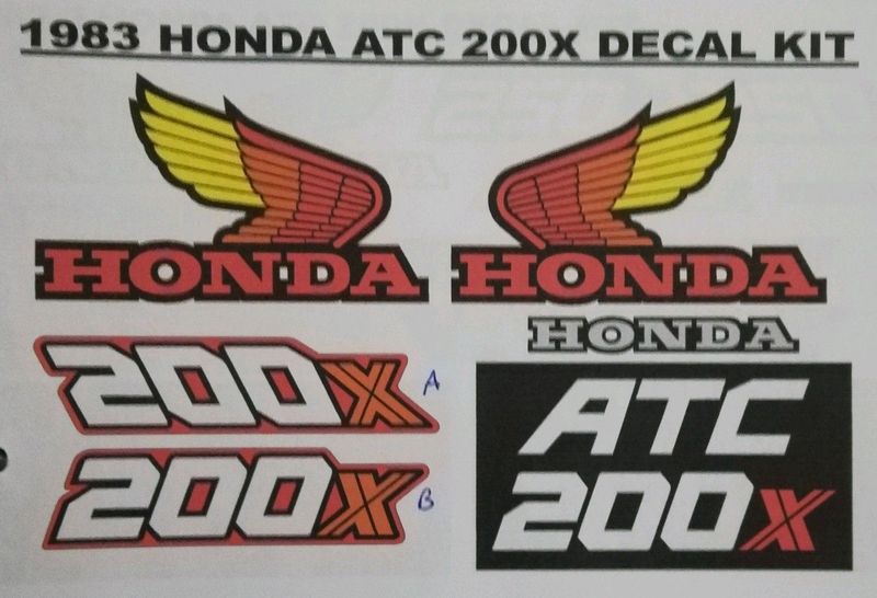 1983 ATC 200X decals stickers graphics sets