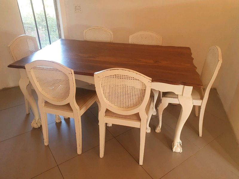 Ball and claw dining table and chairs
