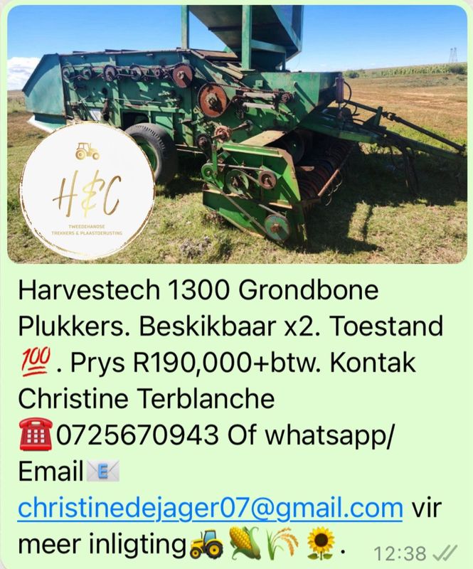 Harvestech 1300 Grondbone Plukkers x2.
