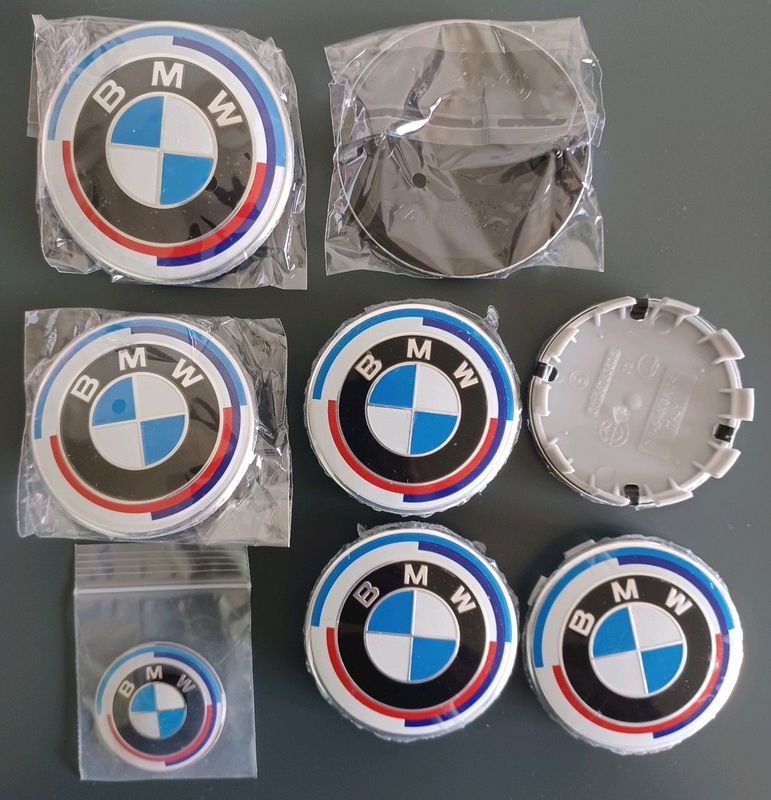BMW 50th Anniversary badges emblems wheel centre caps