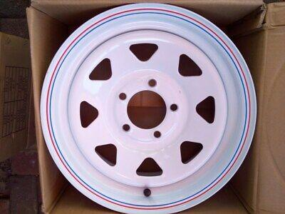 Brand new 14&#34; 5x114pcd white steel rim fitted with 195r14c Tracmax tyre for trailer/caravan.