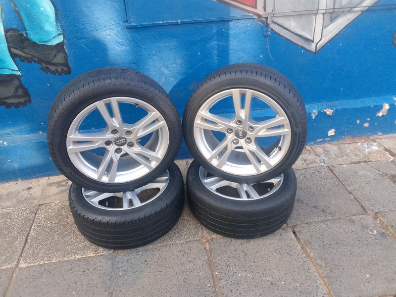 A set of 17inches original Audi A3/A4/A5 mags rim 5x112 PCD with tyres. also fit VW caddy/ golf 5/6