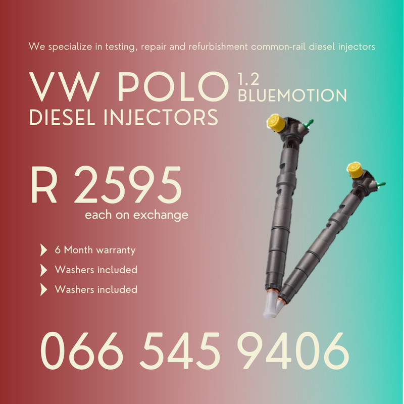 Volkswagen Polo 1.2 Bluemotion diesel injectors for sale with 6  month warranty