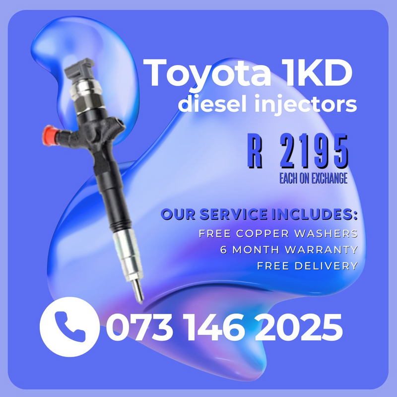 Toyota 2KD diesel injectors for sale on exchange with 6 months warranty